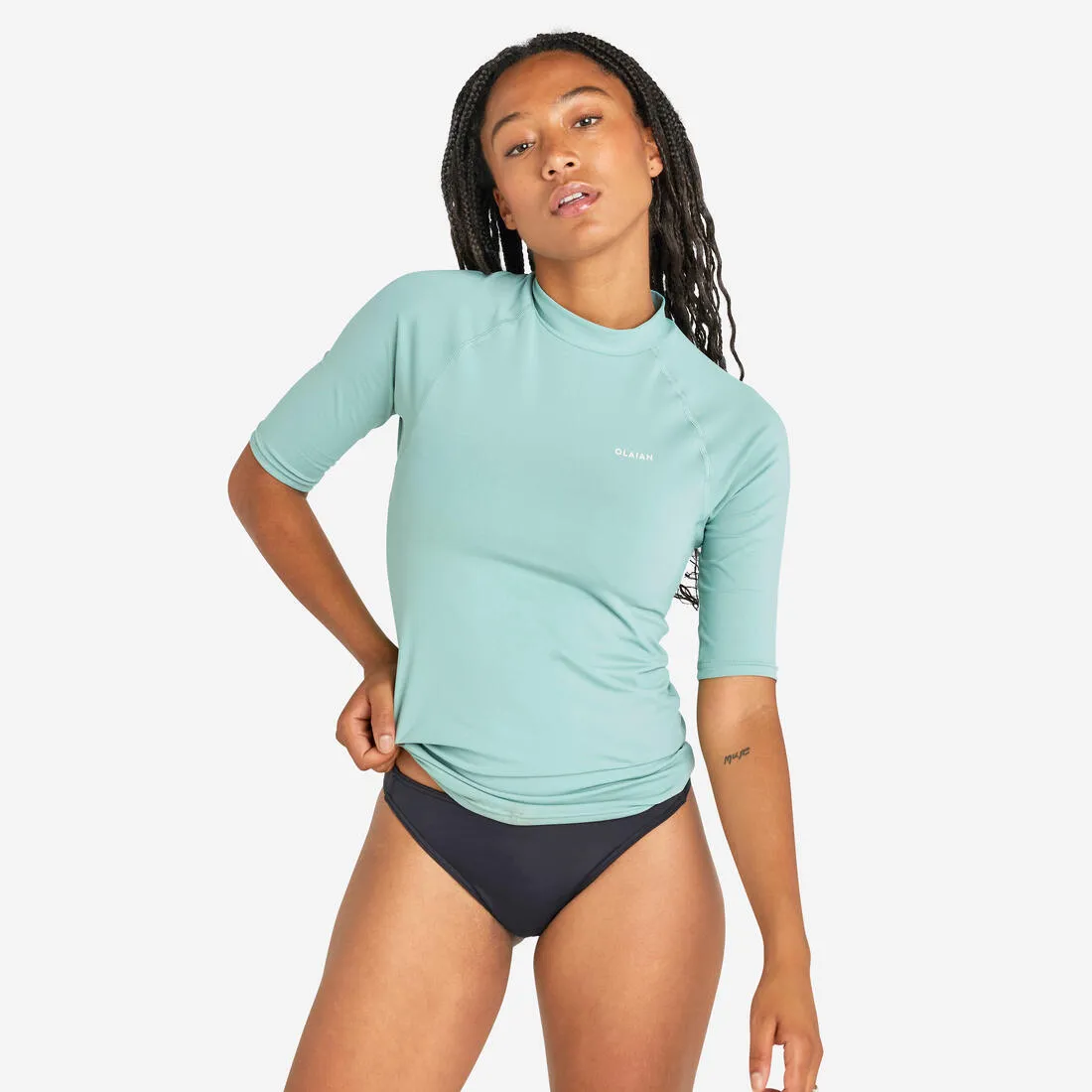 100 Women's Short Sleeve UV Protection Surfing Top T-Shirt