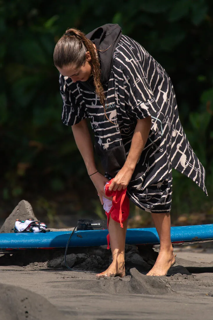 ADULT SURFING PONCHO 500 Fish Print