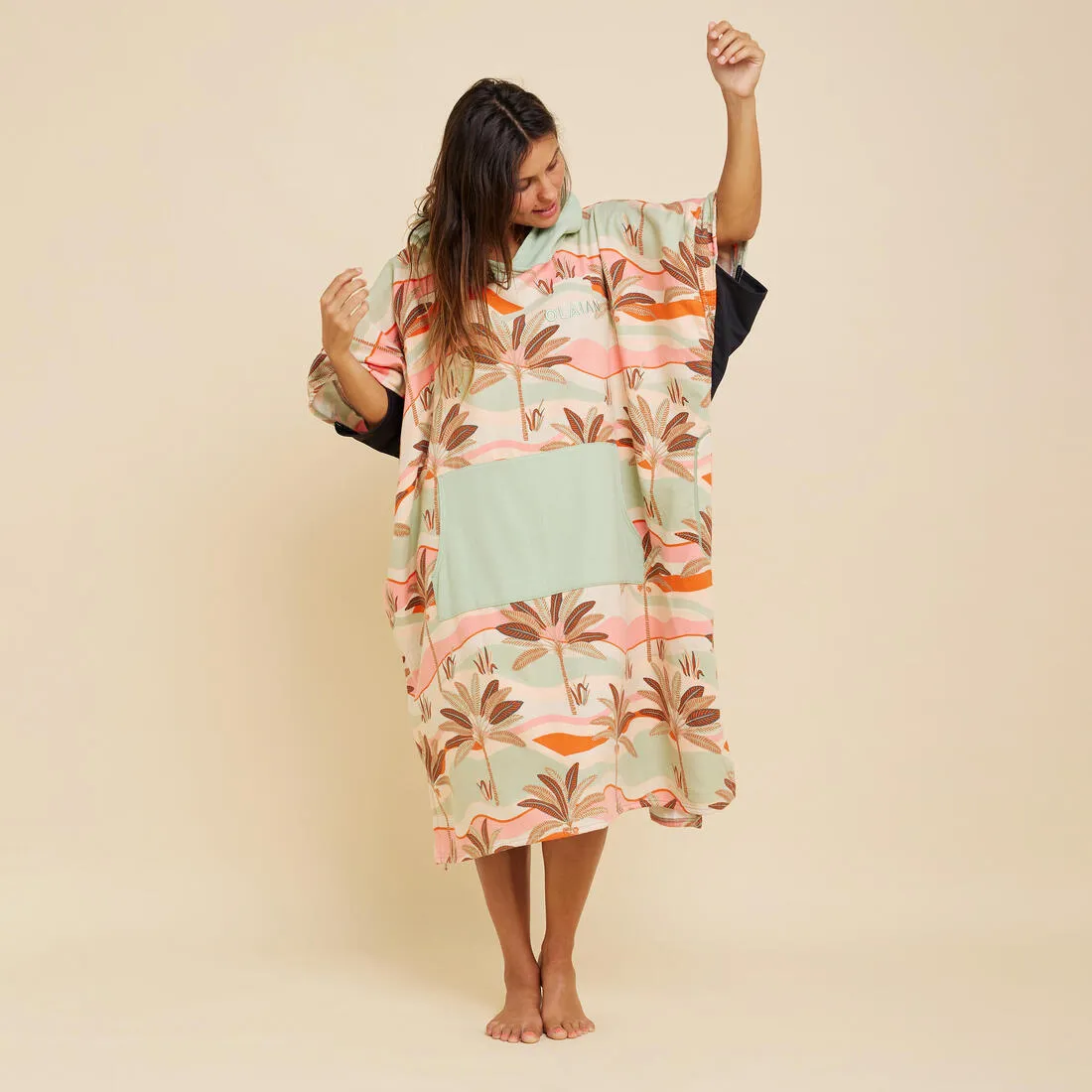 ADULT SURFING PONCHO 500 Fish Print