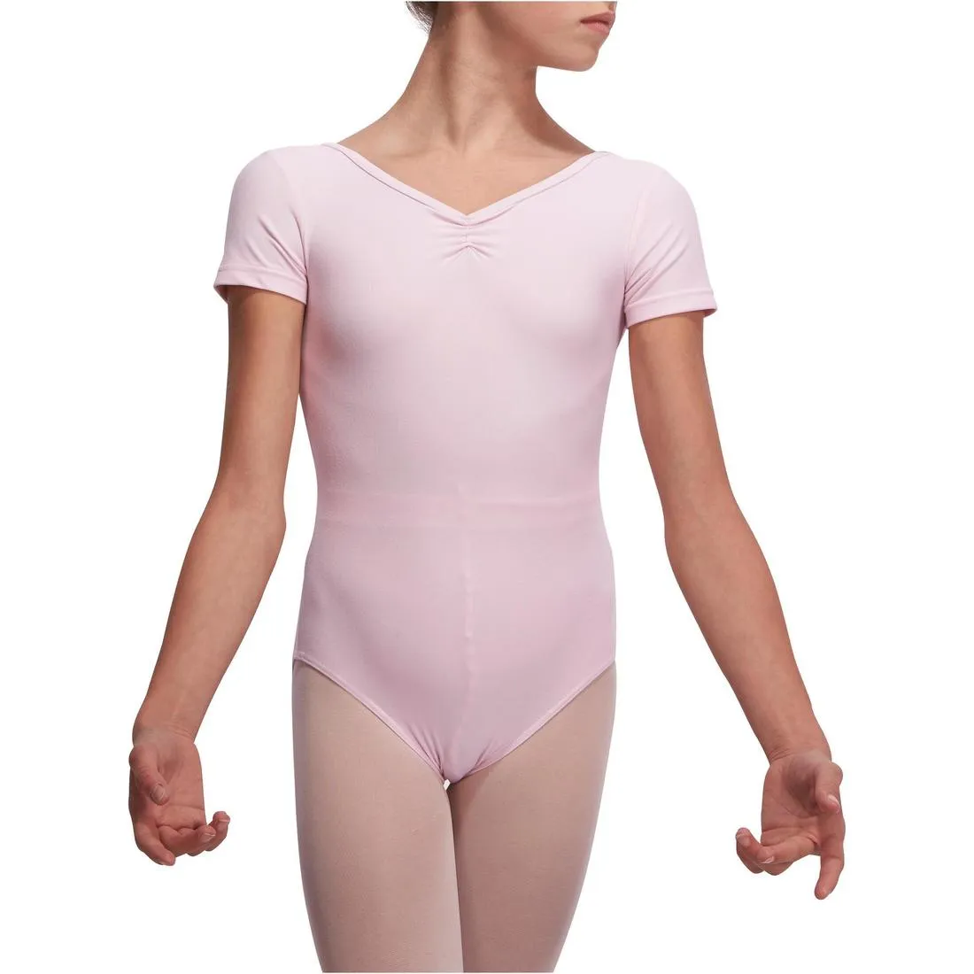 Girls' Short-Sleeved Ballet Leotard - Black