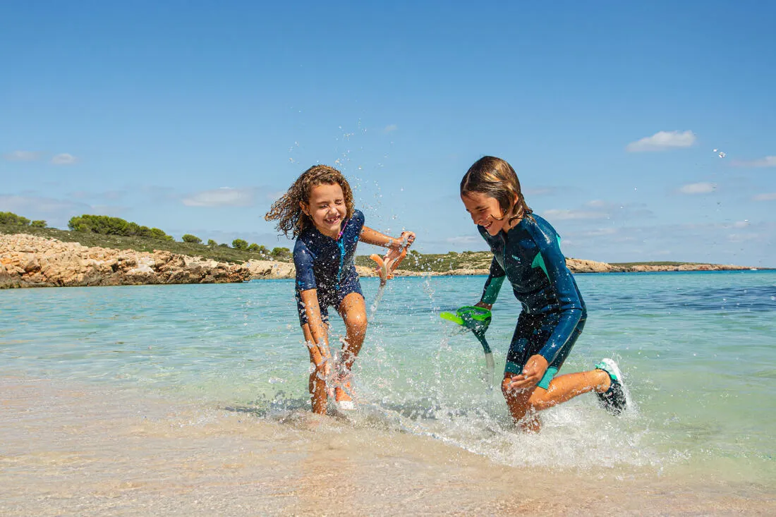 Kids’ water shoes with rip-tab - Aquashoes 120 lagoon