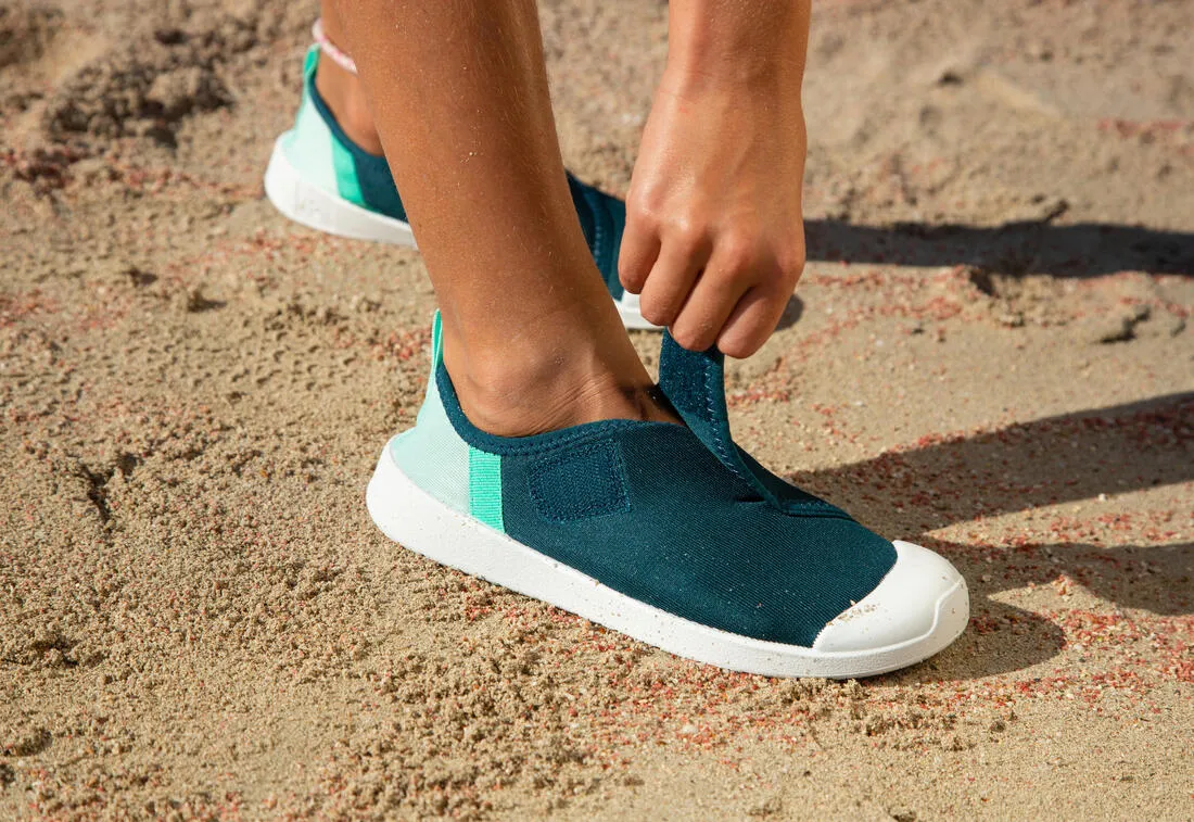 Kids’ water shoes with rip-tab - Aquashoes 120 lagoon