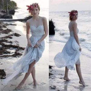 Lace Chiffon Wedding Bridal Dress, Beach Wedding Party Dress