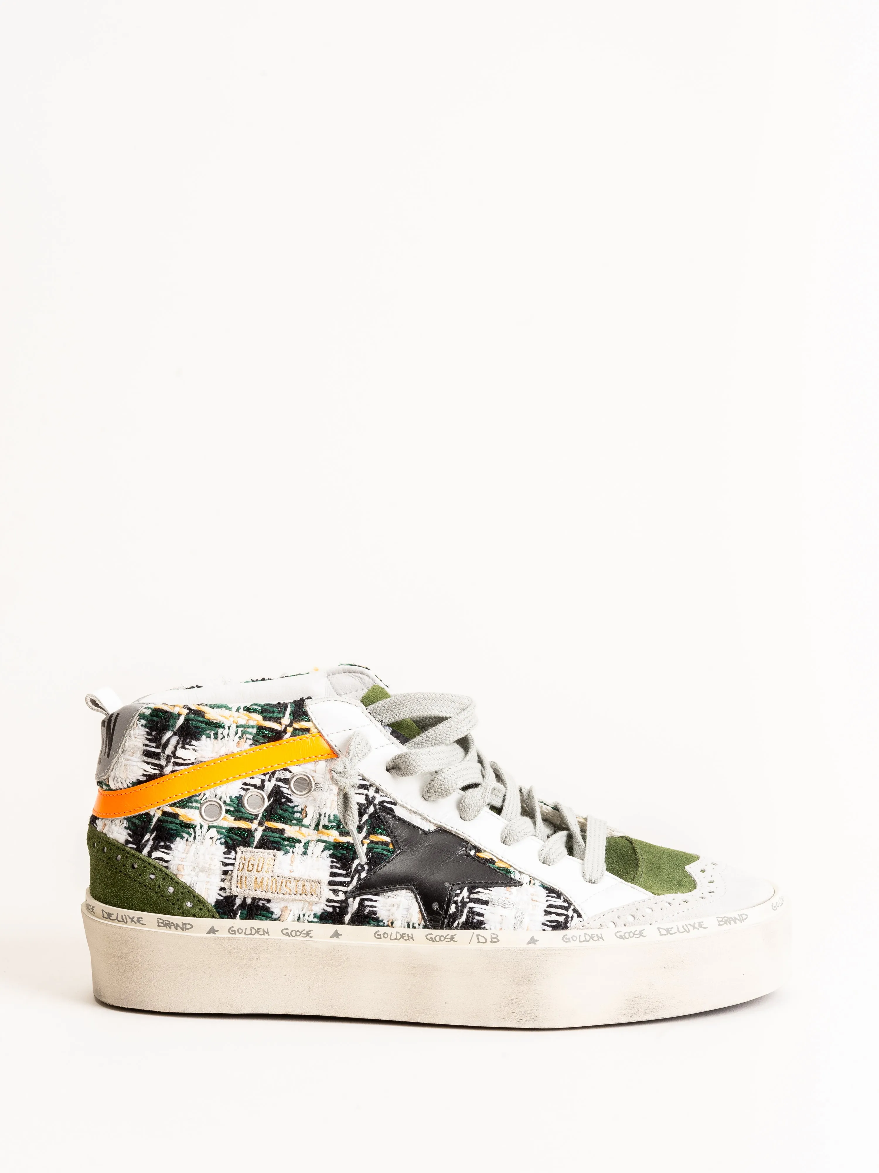 mid star platform sneaker - green boucle