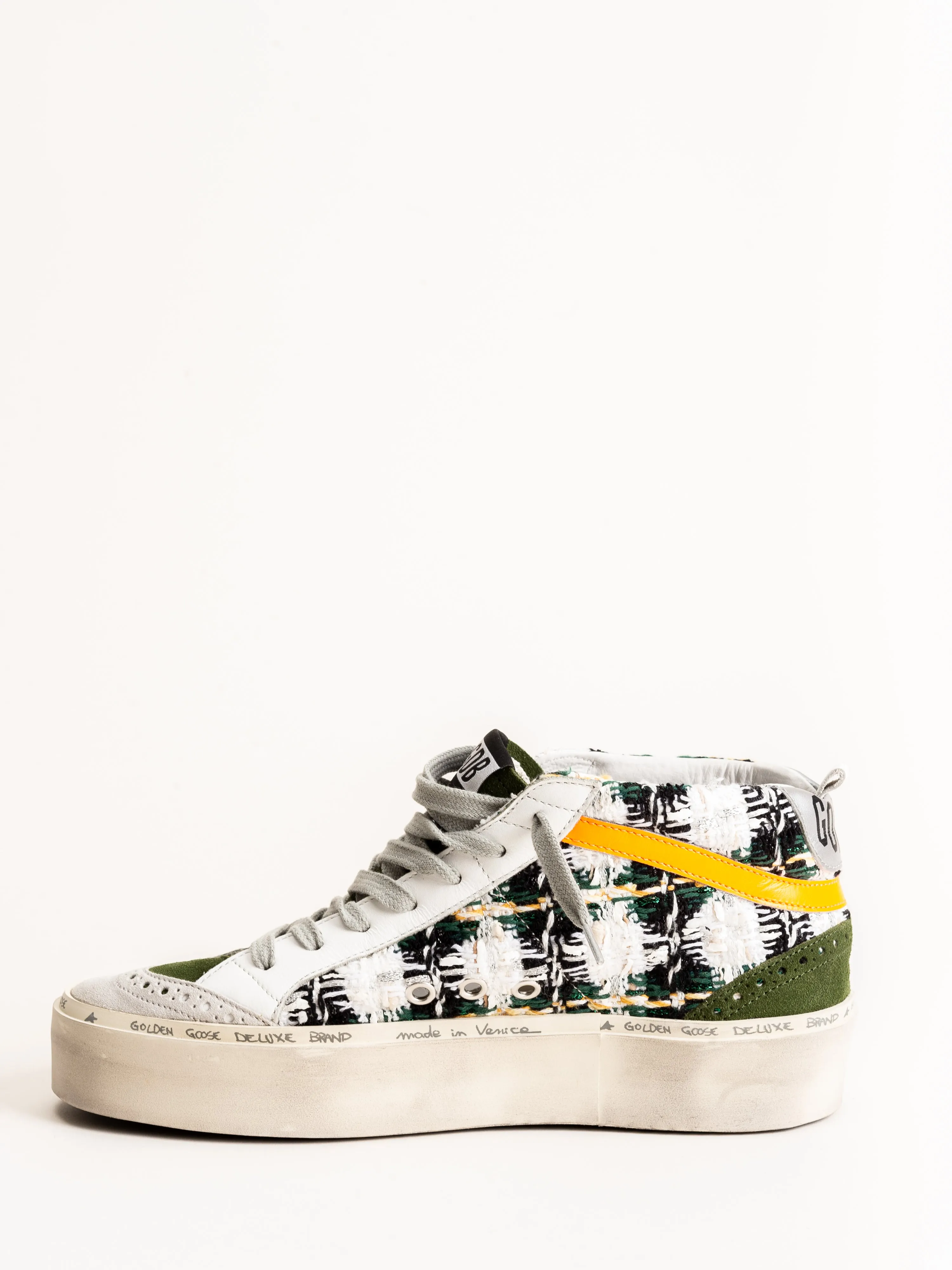 mid star platform sneaker - green boucle