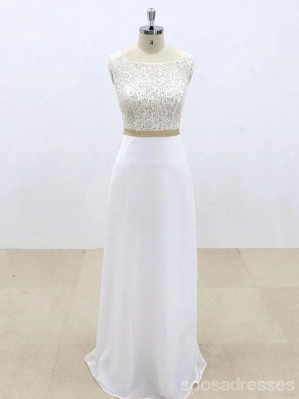 See Through Lace Sheath Cheap Beach Wedding Dresses Online, WD385